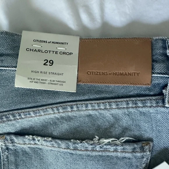 *NEW* Citizens Of Humanity: High Rise Charlotte Crop Jeans 29 - Picture 3 of 8